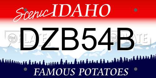 DZB54B Idaho License Plate