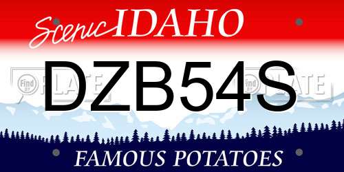 DZB54S Idaho License Plate
