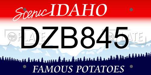 DZB845 Idaho License Plate