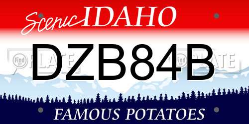 DZB84B Idaho License Plate