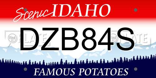 DZB84S Idaho License Plate