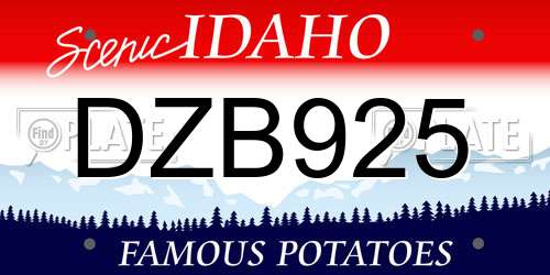 DZB925 Idaho License Plate