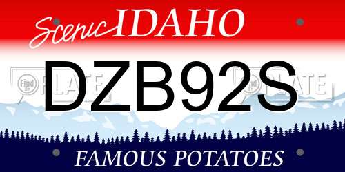 DZB92S Idaho License Plate