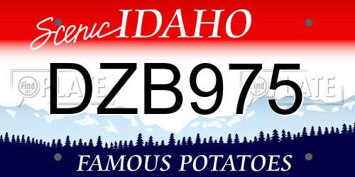 DZB975 Idaho License Plate