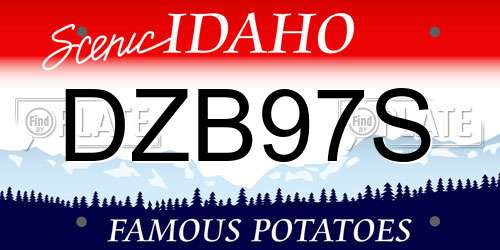 DZB97S Idaho License Plate