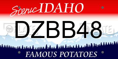 DZBB48 Idaho License Plate