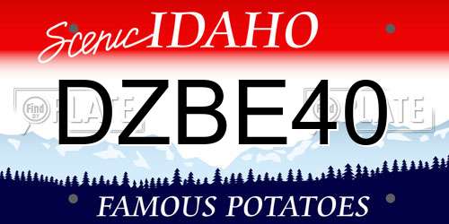 DZBE40 Idaho License Plate