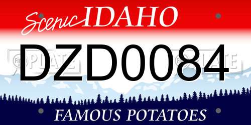 DZD0084 Idaho License Plate