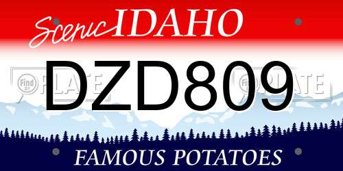 DZD809 Idaho License Plate