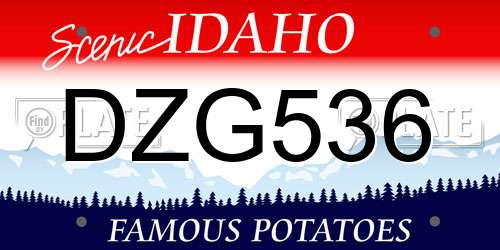 DZG536 Idaho License Plate