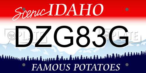 DZG83G Idaho License Plate
