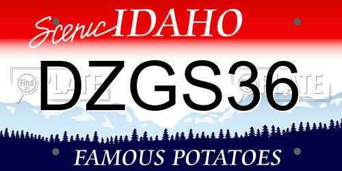 DZGS36 Idaho License Plate