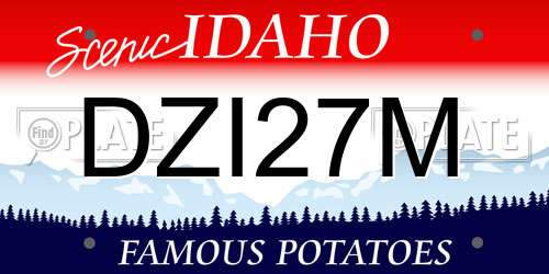 DZI27M Idaho License Plate