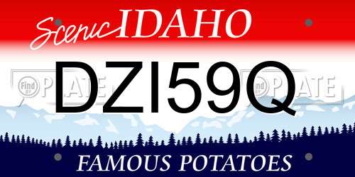 DZI59Q Idaho License Plate