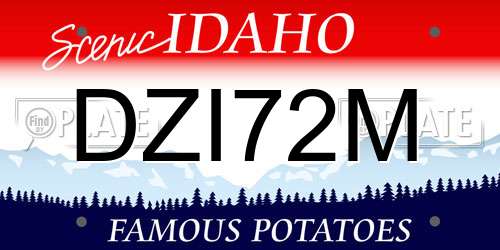 DZI72M Idaho License Plate