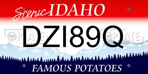 DZI89Q Idaho License Plate