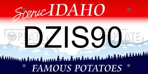 DZIS90 Idaho License Plate
