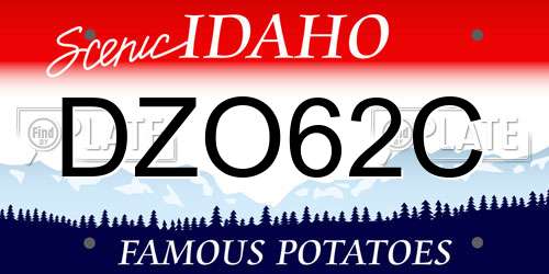 DZO62C Idaho License Plate