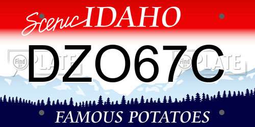 DZO67C Idaho License Plate