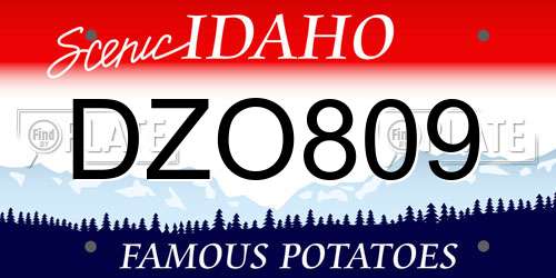 DZO809 Idaho License Plate