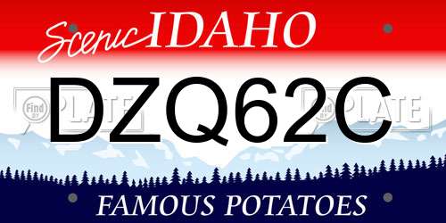DZQ62C Idaho License Plate