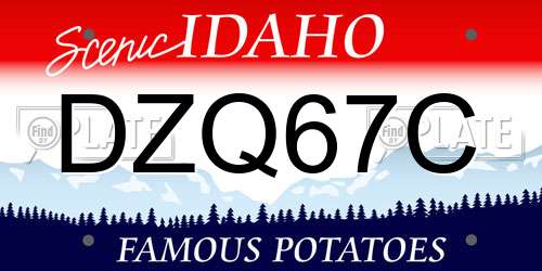 DZQ67C Idaho License Plate