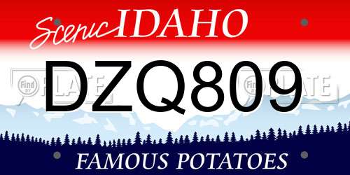 DZQ809 Idaho License Plate