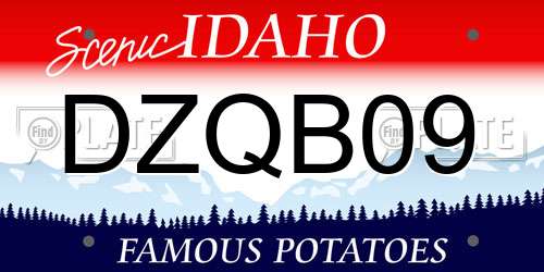 DZQB09 Idaho License Plate