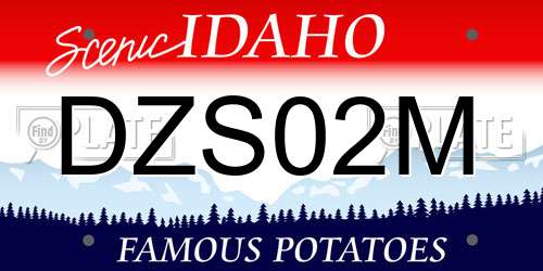DZS02M Idaho License Plate