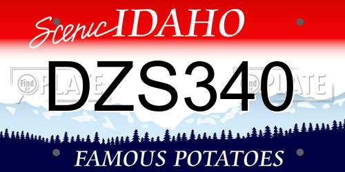DZS340 Idaho License Plate