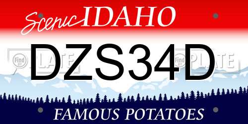DZS34D Idaho License Plate