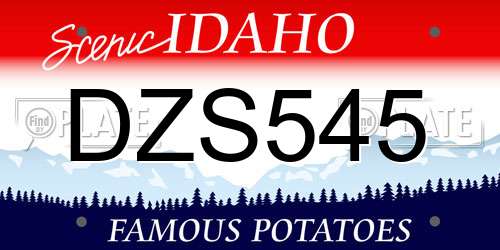 DZS545 Idaho License Plate