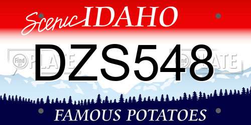 DZS548 Idaho License Plate