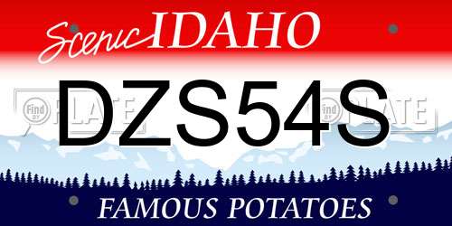 DZS54S Idaho License Plate
