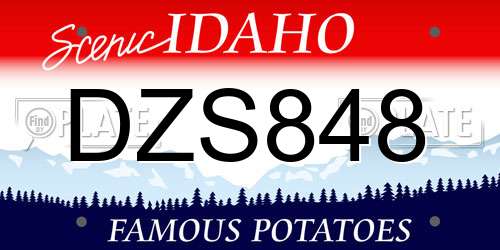 DZS848 Idaho License Plate