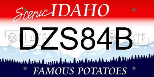 DZS84B Idaho License Plate