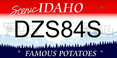 DZS84S Idaho License Plate