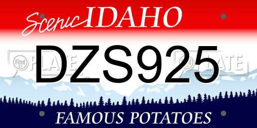 DZS925 Idaho License Plate