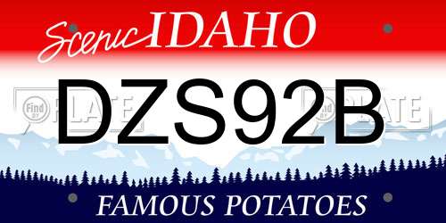 DZS92B Idaho License Plate