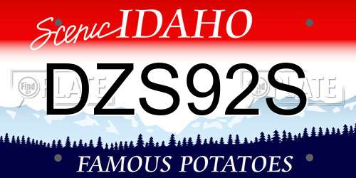 DZS92S Idaho License Plate
