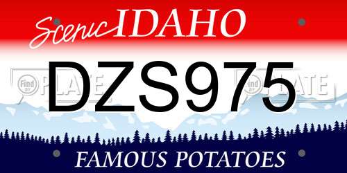 DZS975 Idaho License Plate