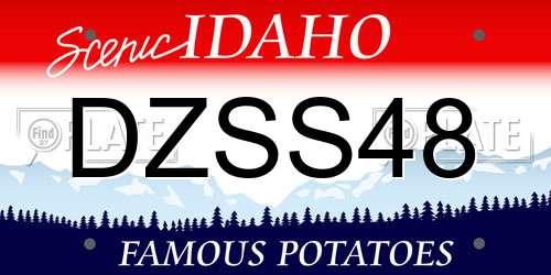DZSS48 Idaho License Plate