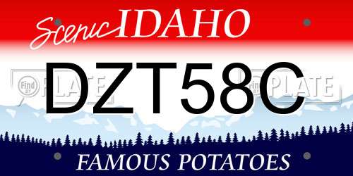 DZT58C Idaho License Plate