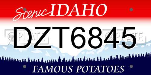 DZT6845 Idaho License Plate