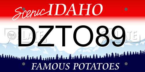 DZTO89 Idaho License Plate