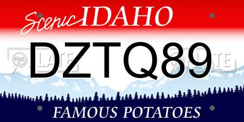 DZTQ89 Idaho License Plate