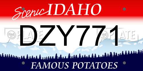DZY771 Idaho License Plate