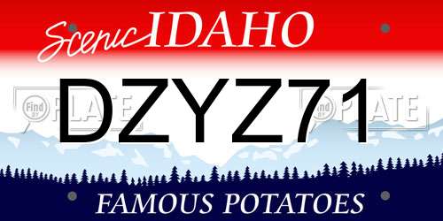 DZYZ71 Idaho License Plate