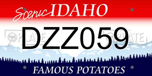 DZZ059 Idaho License Plate