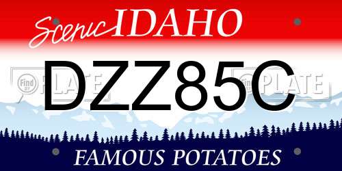 DZZ85C Idaho License Plate